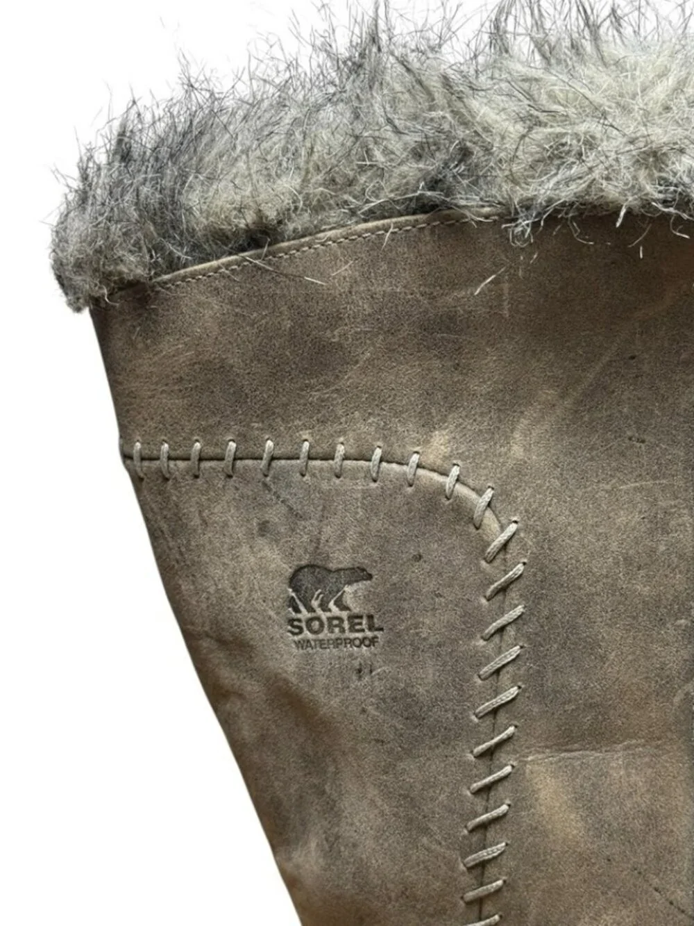 Sorel Cate The Great Tall Waterproof Leather Winter Snow Boots Wmn’s Size 6 Grey